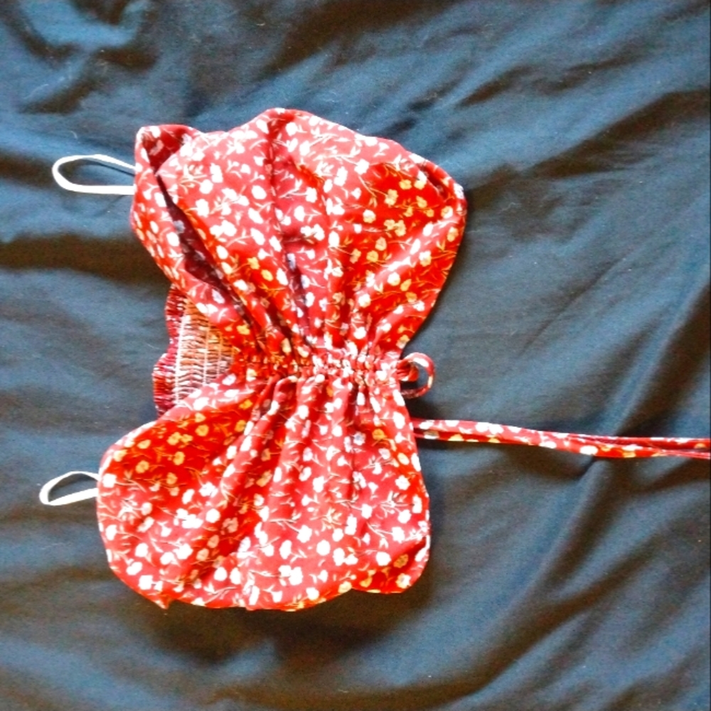 Strapless floral crop top